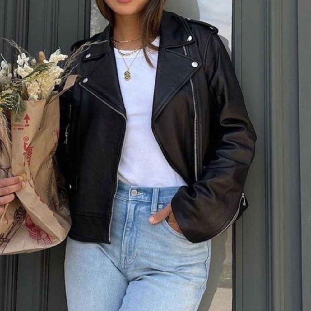 Blank NYC Black Leather Moto Jacket